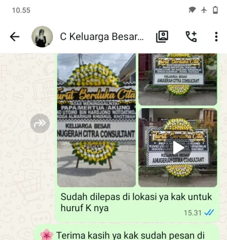 Pengiriman Papan Bunga Duka Villa Nusa Indah